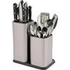 Tagowao Ceppo portacoltelli universale 2 in 1 senza coltello, in acciaio inox con Guardrail, organizer per coltelli, utensili da cucina e forbici, argento