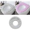 Teogneot Coprisedile per WC Copriwater Tessuto Bathroom Toilet Seat Cover Tappetino per WC Universale in Tessuto Estensibile (Beige+rosa)