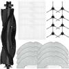 EpheyFIF Kit di parti di ricambio per aspirapolvere robot Cleanova e Vexilar (W7/W9/W11/W15), include spazzola principale, spazzole laterali, filtri e panni per pulizia profonda (B)