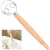 YIHAOH Frusta da Cucina, Manuale Frusta Danese per Impasto, Frusta Danese a Mano in Acciaio Inox, Frullatore con Manico in Legno per La Cottura di Pane, Impasto, Torte E Pasticcini