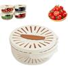Zodazoqa Scolapiatti e colino 2 in 1, ciotola multifunzione per frutta e verdura, cestino di scarico per frutta con manico pieghevole e coperchio, in plastica, per esterni, picnic, insalata, pasta