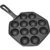 Tyenaza Padella per Takoyaki a 12 Fori, Takoyaki Polpette Maker Grill Pan con Manico Staccabile, Per Polpette di Polpette in Ghisa Antiaderente Takoyaki Pan