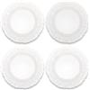 Vimin Box Set 4 Sottopiatti Rotondi Trasparenti | in Plastica Rigida Ø 33 cm | Design Ornato Barocco, Sottopiatto Elegante per Matrimonio, Natale ed Eventi Speciali | Decorazione Tavola (Ø 33 cm, 4)