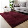 Ouduo Tappeto Shaggy, Tappeto a Pelo Lungo Morbido, Tappetini Peloso Antiscivolo Tinta Unita Soffice Peluche Interno per Salotto Camera da Letto Lavabili Ornamenti (Vino Rosso,120 * 160cm)