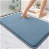 Homaxy Tappetino da bagno in memory foam, morbido, antiscivolo, lavabile, spesso, assorbente, per bagno, doccia, 60 x 90 cm, blu smog