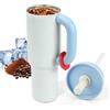 ZoneYan 40oz (1.18 Litri) Tumbler Acciaio Inox, Tazza Termica Portatile, con Manico e Cannuccia, Thermos Grande Capacità, Mug Termico da Viaggio, Bicchiere per Auto, Bicchiere Isotermico (B)