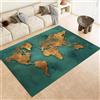 Generic Tappeto per soggiorno, 180 x 240 cm, motivo mappamondo con crepe, a pelo corto, morbido, per camera da letto, lavabile in lavatrice, soggiorno, corridoio, cucina