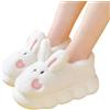 LinRim Pantofole da donna a forma di coniglio, pantofole per animali domestici, pantofole calde da donna, scarpe a nuvola, suola spessa, calde per ospiti, pantofole in peluche, bianco, 38/39 EU