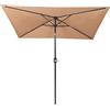 paramondo parajuna Ombrellone con Manovella Inclinabile, Stabile Palo in Acciaio, Idrorepellente, Rettangolare, 2,3 x 1,3 m, Crema