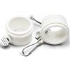 Anley - Set di anelli di montaggio per asta portabandiera in plastica da 3,5 cm, ideali per asta portabandiera con diametro massimo di 3,5 cm e bandiera con 2 occhielli (bianco, confezione da 2)