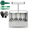 PORFOYO Manuale Soil Block Maker, Bloccatore Di Terreno Portatile, Aiuto Per Sementi, Guanti, Strumento Di Blocco Del Suolo, Blocco Per Piante All'aperto