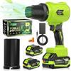 VOERJIA Batteria per soffiatore di foglie, 21 V, con 2 batterie da 4000 mAh, leggero soffiatore a mano e pulitore della polvere, regolazione continua a 3 livelli, ventola a batteria a doppio ugello