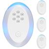 vsshe 4 Pack Dispositivo Anti-zanzare, Repellente ad Ultrasuoni Elettromagnetico Efficace, Topi Ultrasuoni Zanzare, Repellente per Topi,Formiche,Mosche, Ragni,Scarafaggi- Professionale ed Efficace