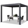 TOOLPORT PRIMEYARD Pergola 3x3 m montanti in alluminio con tetto a doghe in alluminio gazebo da giardino antracite