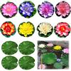 CUVZORA 8 fiori di loto artificiali realistici con 4 foglie di loto, 8 colori artificiali Seerosen Deco ideali per acquario, giardino, decorazione stagni e fontane