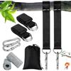 ABOHU Cinghie per Amaca All'aperto, Attacco per Altalena Kit con 2 Moschettoni e Protezione Dell'albero, Fissaggio per Altalena, Contiene Fino a 500kg, per Amache e Altalene da Campeggio