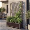 Mendler Aiuola rialzata HWC-G21, fioriera/Vaso da Fiori, graticcio, per rampicanti, Alluminio 152x90x35 cm - Grigio