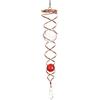 CIM Metal Deco Wind Chime - Crystal Twister Copper Red - girandola 6x34 cm - incl. Gancio, Supporto Girevole, Cordino in Nylon, Sfere e Goccia in Vetro con Taglio sfaccettato