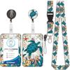 Rainway ID Badge Lanyard Card Holder, Porta Badge de Collo con Cordino, Portabadge in Plastica con Stampa, Cavo Staccabile con Clip Retrattile, Protezione Carte per Studenti e Infermiere (Stile 18)