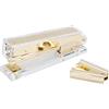 Dany Marcus - Set cucitrice + levapunti, in materiale acrilico trasparente e metallo color oro, pinzatrice per graffette 24/6, fissa 25 fogli