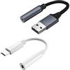 Bgfaquri Adattatore USB + USB C a Jack 3,5 mm Scheda audio esterna con ingresso microfono e uscita cuffie TRRS DAC Stereo Plug and Play Compatibile PS5 PS4 Switch PC Windows Mac Linux per cuffie audio e