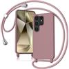 Keteen Cover per Samsung Galaxy S24 Ultra con Collana Custodia con Cordino TPU Corda Silicone Case Bumper Regolabile Staccabile Shock Absorption Antiscivolo Protettiva Custodia Galaxy S24 Ultra, Rosa