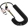 Generico Cavo USB Tipo C - Cavo USB C | USB C | Cavo Caricabatterie Tipo C Ricarica Rapida | Adattatore Cavo AUX Retrattile Da Tipo C A Maschio Da 3,5 Mm | Cavo Audio Flessibile Per Cuffie, Altoparlante Stereo