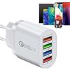 Lesunbak Caricatore Di Rete USB, Adattatore Presa Per Caricabatterie USB, Caricabatterie Rapido Multiplo A 4 Porte Con QC3.0, Presa Per Adattatore Di Alimentazione Compatibile Con Telefono Cellulare, Bianco