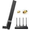 Maswell Antenna esterna 4G LTE 5G, antenna cellulare omnidirezionale Full Band 600-6000 MHz WiFi 6 Bluetooth, SMA maschio con adattatore TS9 per modem, router, MiFi, WAP ecc.