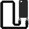 Tawarror Cover per iPhone 8/7/SE (2022/2020) con Cordino, Custodia Silicone Morbida Sottile con Regolabile Tracolla Collana Practical Stylish Flessibile Antiurto per iPhone 8/7/SE Case - Nero