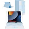 Nsyee Custodia per tastiera da 10,2 e 10,5 pollici con touchpad compatibile con 9a 2021/8a 2020/7a generazione 2019, iPad Air 3 2019, iPad Pro 2017 da 10,5 pollici, tastiera Bluetooth staccabile UK
