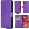 32ndShop 32nd Custodia a Portafoglio in Pelle PU per Motorola Moto G05 / Moto E15, Case con Slot per Sched di Blocco RFID, Chiusura Magnetica e Supporto Integrato - Viola