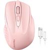 TECKNET Mouse Wireless Ricaricabile, Silenzioso Mouse Senza Fili, Riduzione Rumore Fino a 90%, 4800 DPI, 6 Pulsanti Mouse Ergonomico, 2.4G Mouse USB Compatibile con PC Portatile, Mac, Laptop