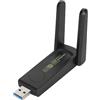 Goshyda VBESTLIFE Adattatore WiFi USB, Dongle WiFi 1300Mbps USB 3.0 Dual Band 5G, Adattatore di Rete Wireless 2.4G per PC Desktop Portatile, Doppie Antenne, per Windows XP 7 8 8.1 10