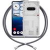 ANFAIRLACE Cover Cordino Compatibile con Nothing Phone 3a, Custodia Trasparente TPU Morbido Silicone Laccio Chiaro Case, Grigio