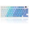 Rii Tastiera meccanica con guarnizione wireless RK805 con schermo TFT e manopola, tastiera da gioco cremosa al 75% con retroilluminazione RGB, Tri-Mode BT/2.4G/USB-C, hot swap, per Windows/Mac/Linux