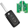 Lizbn Chiave Telecomando a 3 pulsanti con Lama VA2 433MHz ID46 Chip Flip Pieghevole per compatibile Peugeot 207 307 308 407 607 Citr0en C2 C3 C4 CE0536 telecomando chiave Fob FSK Segnale