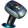 Generico Adattatore Wireless Auto - Trasmettitore FM Wireless Per Auto,2 Porte USB Ricarica Rapida per Veicoli Utilizzo Quotidiano