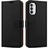 iCatchy Custodia a portafoglio in pelle per Motorola Moto G82 / G52 Flip Kickstand Slot per carte di protezione completa Folio Cover compatibile per Moto G82 / G52 Phone (nero)