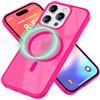 NALIA Custodia Magnetica per iPhone 16 Pro Max - Opaco-Trasparente & Compatibile MagSafe - MATTEX (Antiscivolo, Antiurto & Anti-Impronta) - Marchio Tedesco, Colore:Pink
