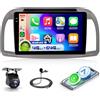 VECHTEL 4G&64G 9 Autoradio per Micra 3 K12 2002-2009 con Carplay Android Auto,Bluetooth RDS/FM Radio,Wi-Fi GPS Navi,Telecamera posteriore AHD