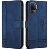 Bravoday Cover per Oppo A16 / A55 5G / A53S 5G / A54 4G / A54S / A56 5G / Realme V11 5G, Flip Custodia in Pelle PU Portafoglio Custodia per Oppo A16 / A55 5G / A53S 5G, con Slot per Schede, Blu