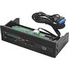 Pretfy PC Card Internal Reader USB 3.0 Front Panel Hub per Schede M2, SD, MS, XD, CF, TF