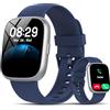 Cillso Smartwatch Uomo Donna con Alexa, 1.83 Orologio Smart Watch con Chiamate Bluetooth, Frequenza Cardiaca/Sonno, 110+Modalità Sportive Orologio Fitness con Impermeabile IP68 per Android iOS blu