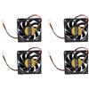 Xnuiasqe 4 Pezzi 70X70mm 12V A 3 Pin PC Computer Case CPU DC Brushless Ventola di Raffreddamento Nero