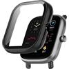 SeNool Custodia Compatibile con Amazfit Bip U/Bip U Pro, PC Cover Rigida con Vetro Temperato Protezione di Schermo, [Durezza 9H] Case Compatibile con Bip U Pro/Bip U - Nero