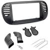 Sound Way Kit Montaggio Autoradio, Mascherina 2 DIN, Bocchette Areazione, Chiavi di Smontaggio, Adattatore Antenna compatibile con Fiat 500 (2007-2015)