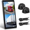 Rimoody Specchietto dashcam con 2 telecamere per retromarcia, specchietto retrovisore per camion con schermo verticale per autobus, schermo touch screen da 10,36 pollici con sistemi BSD/registrazione DVR/loop