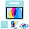 ProCase Custodia iPad A16 11 Generazione 11 Pollici 2025/10 Generazione 10,9 Pollici 2022 per Bambini, Cover Antiurto con Maniglia Convertibile -Aqua