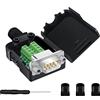 YIOVVOM Connettore DB9 Breakout, DB9 RS232 D-SUB maschio, adattatore seriale maschio a 9 pin, adattatore bianco a connettore terminale modulo di segnale con custodia e dado